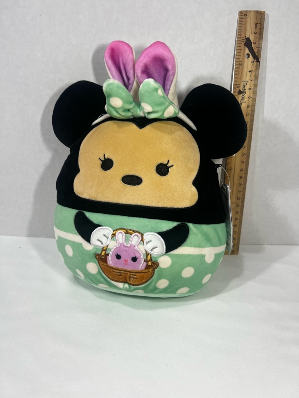 Disney Minnie Mouse Tsum Tsum Bunny Plush - Mint Green, Black & Pink